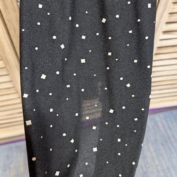 VINTAGE Strait Lane Black Polka Dot Midi Dress with Belt Size 12 - Picture 4 of 14